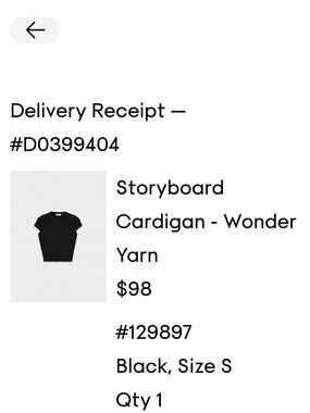 Aritzia Storyboard Black Short-Sleeve Cardigan